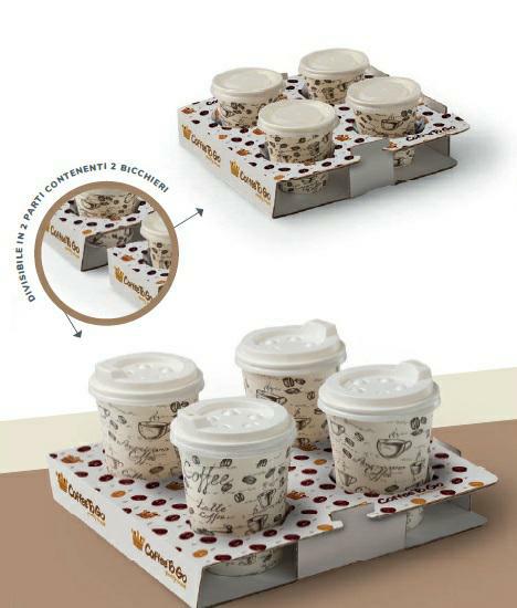 VASSOIO PORTA CAFFE'74-89-118ML IN CARTONE SPERAB.CF=25PZ