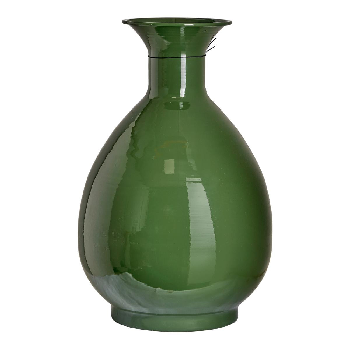 VASO METALLO VERDE CM.14x37,5x23,5