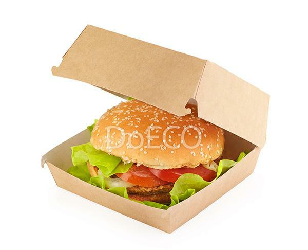 BOX ECO BURGER LARGE140X140X70MM KRAFT CF=50PZ ESSENTIAL
