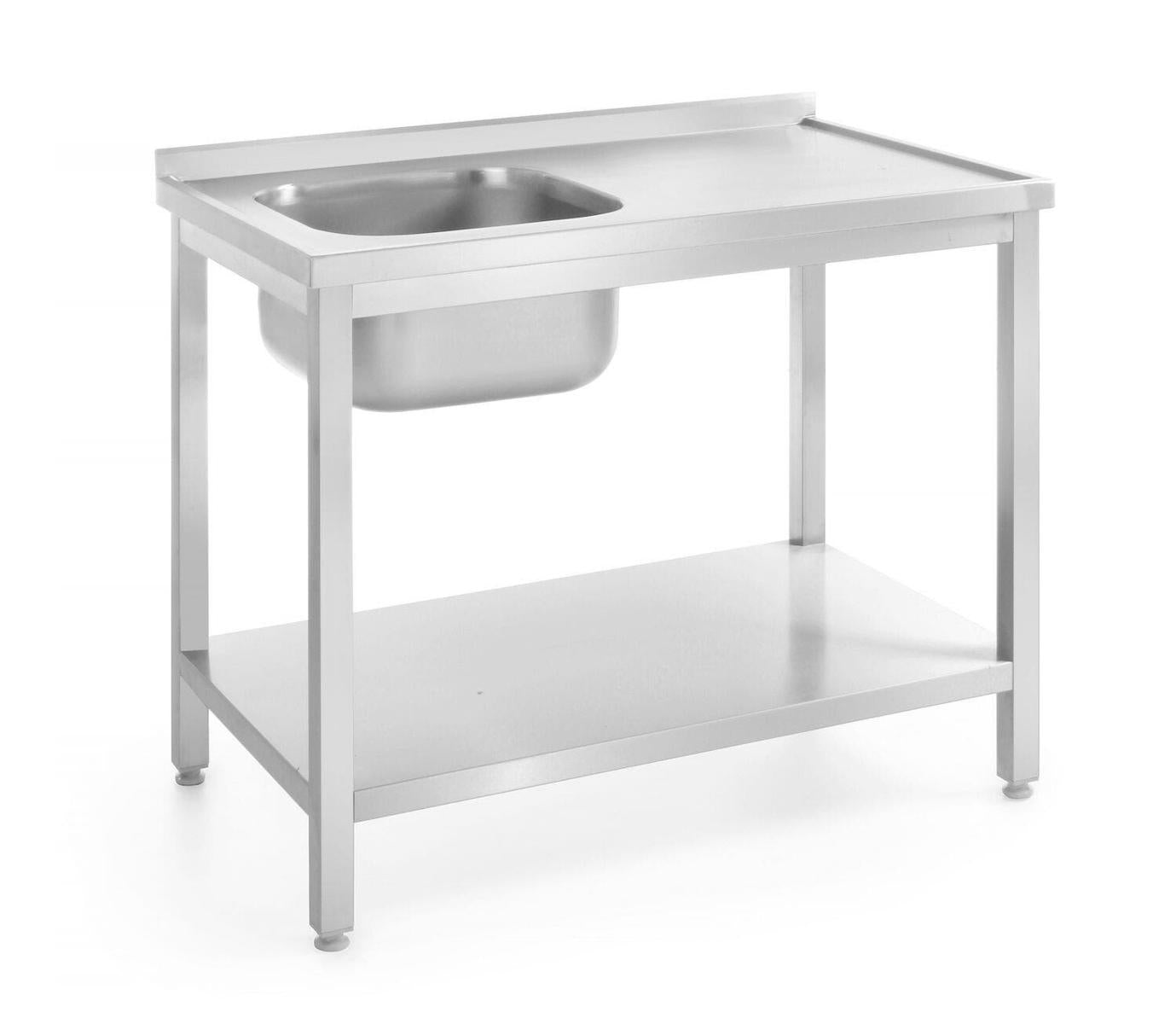 TAVOLO E LAVELLO CON RIPIANO 1000X600X850