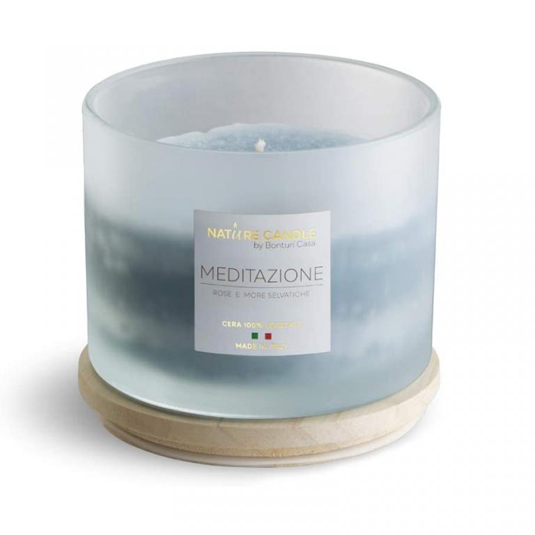 CANDELA CERA 380GR MEDITAZIONE LINEA AMATI