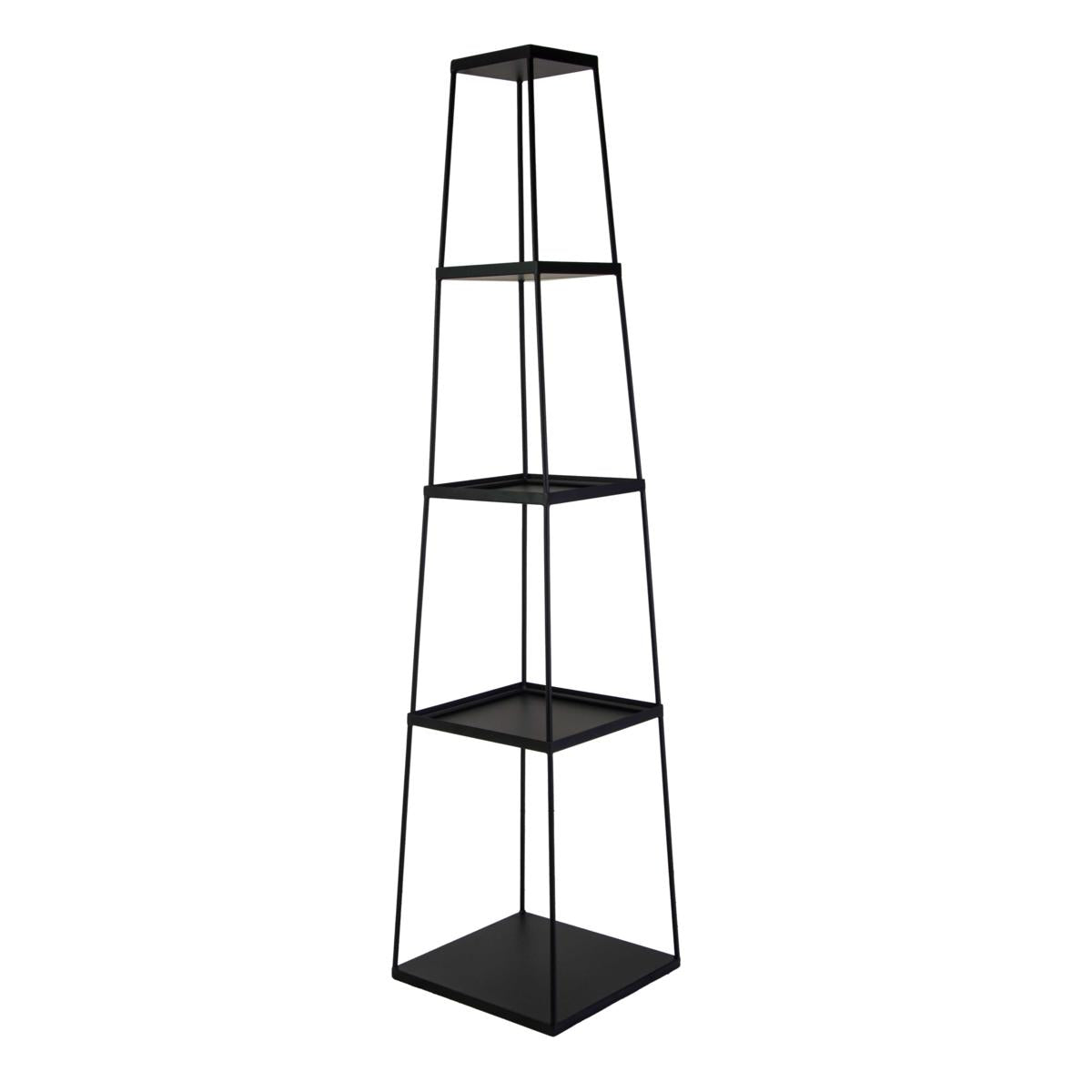 SCAFFALE ESPOSITORE METALLO 5 RIPIANI NERO CM38X38X165H