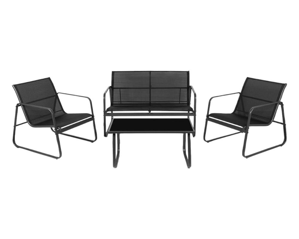 SET ATENA 4POSTI METALLO NERO TEXT.NERO