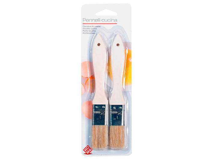 PENNELLI CUCINA CON SETOLE CM 2,5 CONFEZIONE 2 PEZZI