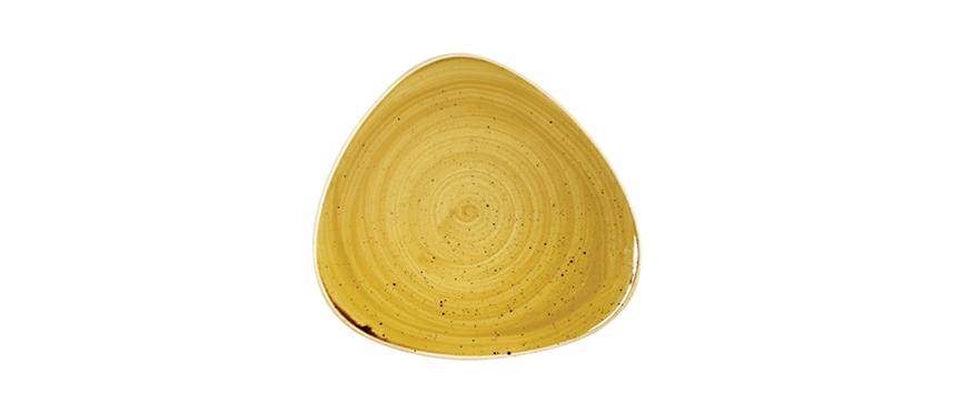 PIATTO PIANO TRIANGOLARE 31CM STONECAST SENAPE CHURCHILL