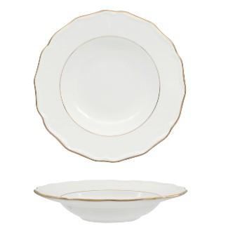 PIATTO FONDO DIANA BORDO DOPPIO FILO ORO 23CM