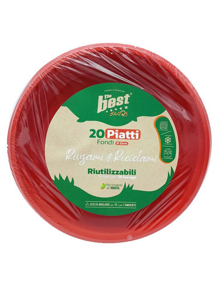 PIATTO FONDO ROSSO THE BEST RIUTILIZZABILE CF=20PZ