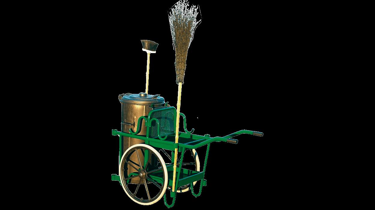 CARRELLO PORTABIDONI"MARATEA" C/BIDONE DA 100LT C/COP.E CER