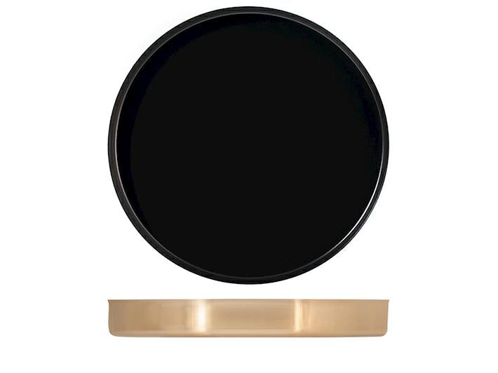 VASSOIO INOX TONDO NERO 32CM