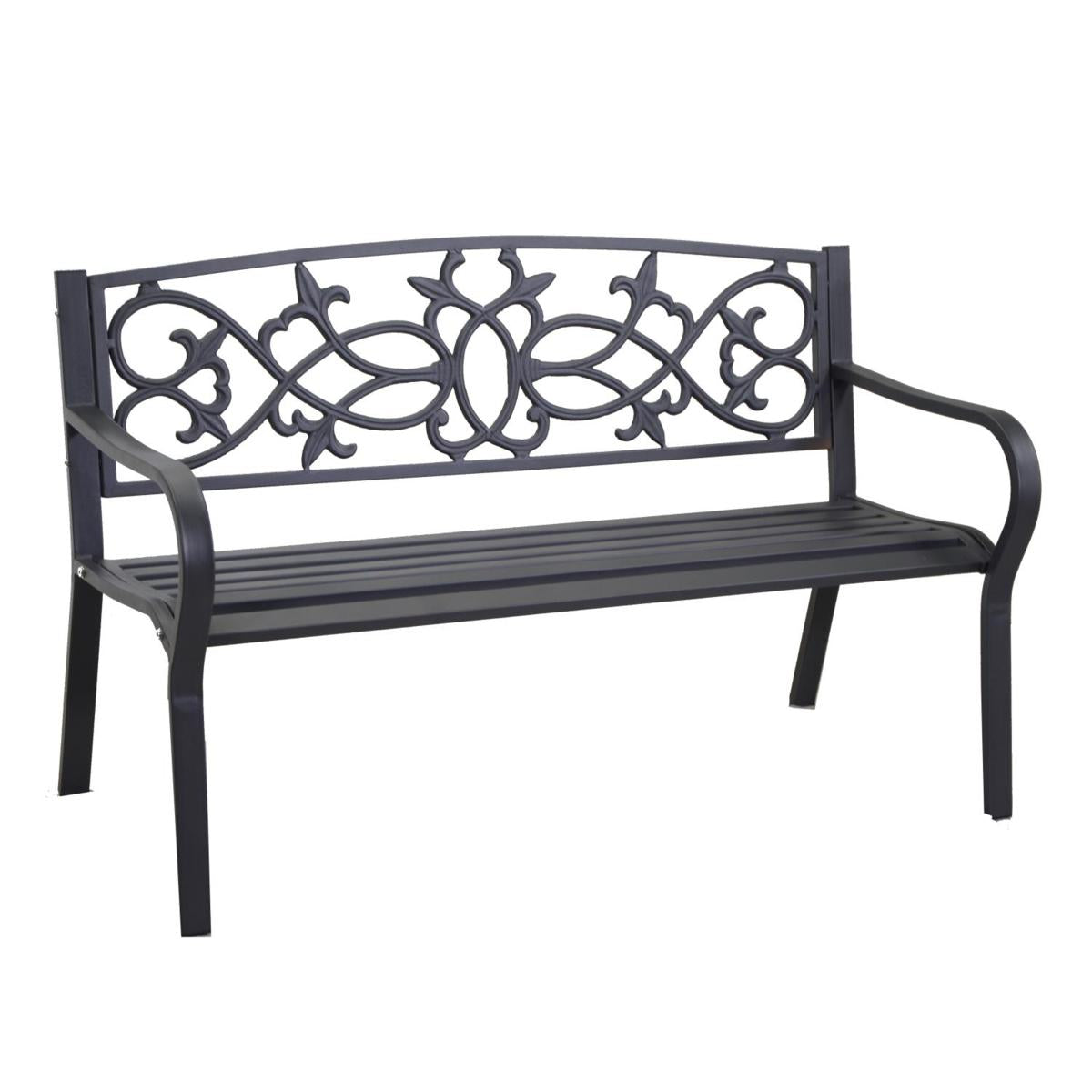 PANCHINA METALLO PAVIA ANTRACITE cm124x57h78