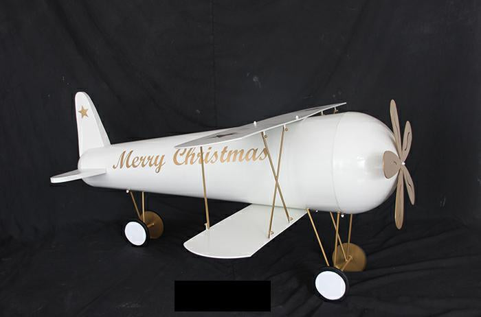 AEROPLANO DECO BIANCO E ORO 154X126X77