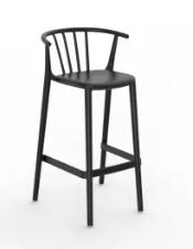 SGABELLO ALTO  WOODY NERO BARSTOOL