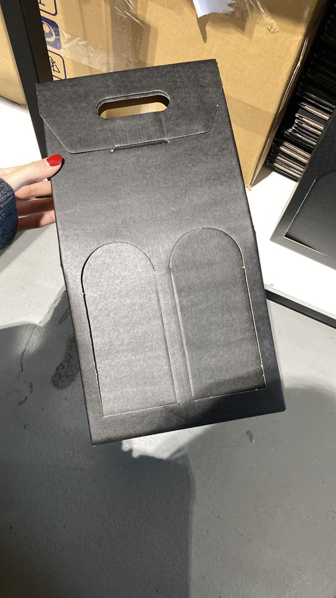 SCATOLA BOTTIGLIA DOPPIA COLORE NERA