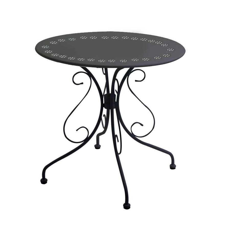 TAVOLO METALLO NEW OLD ANTRACITE TONDO cm ø70h72