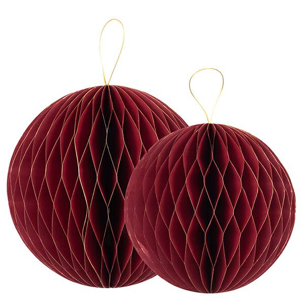 CF 2 SFERE CARTA CM 25/30 ROSSO/ORO