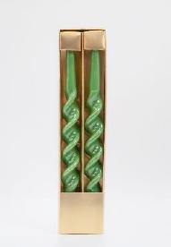 SET 2 CANDELE ASPIRALE 35CM VERDE
