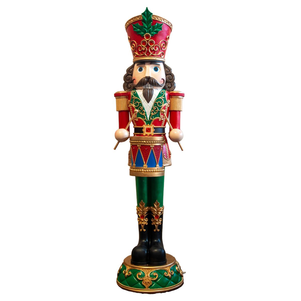 SOLDATINO IN RESINA CON TAMBURO COL.ROSSO/VERDE CM66X68XH245