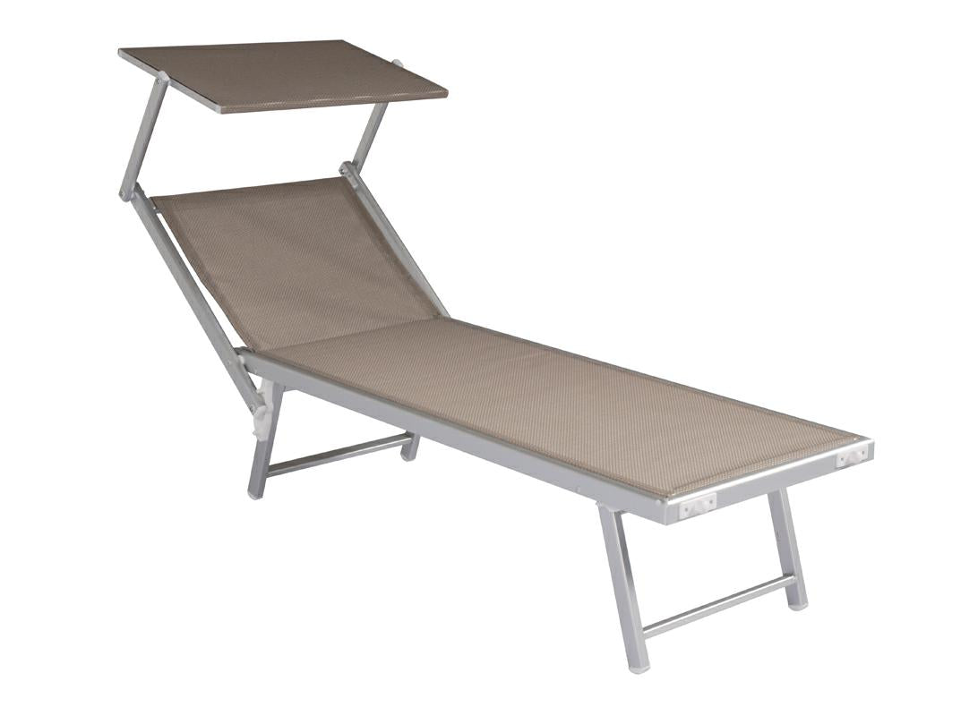 LETTINO MARE CON TETTUCCIO IN ALLUMINIO TORTORA