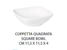 COPPETTA QUADRATA CM.11,5X11,5X4 PORCELLANA BIANCA
