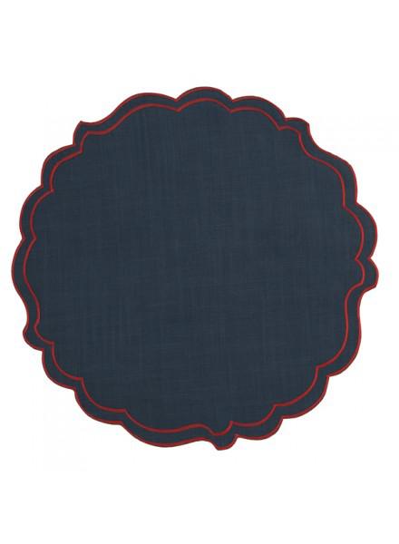 SOTTOPIATT0 IN TESSUTO BLU E ROSSO 35CM
