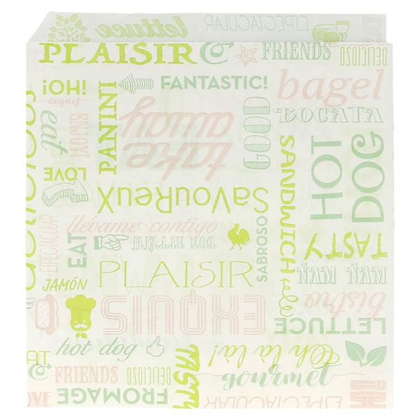 CARTA ANTIGRASSO APERTO 2 LATI FAST FOOD 'PAROLE' PZ500