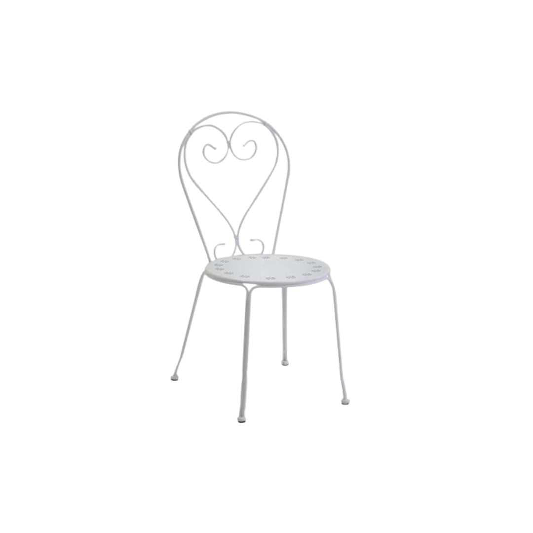 SEDIA METALLO NEW OLD BIANCO CREMA cm41x48h90