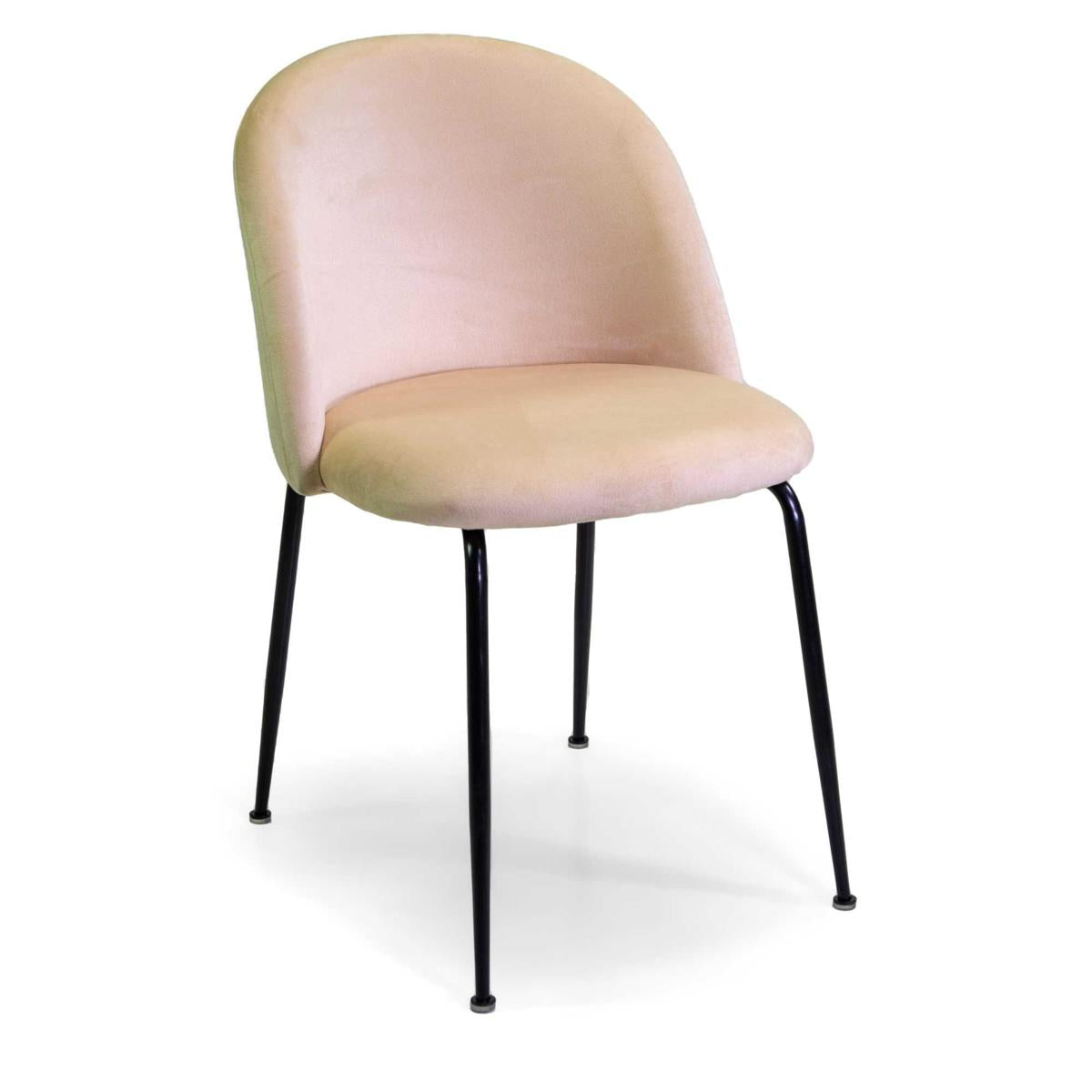 SEDIA VELLUTO SAMMI CREMA STRUTTURA NERA 50X57CM 47/77H