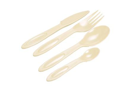 SET 4 POSATE PIC-NICCOLORE CREMA