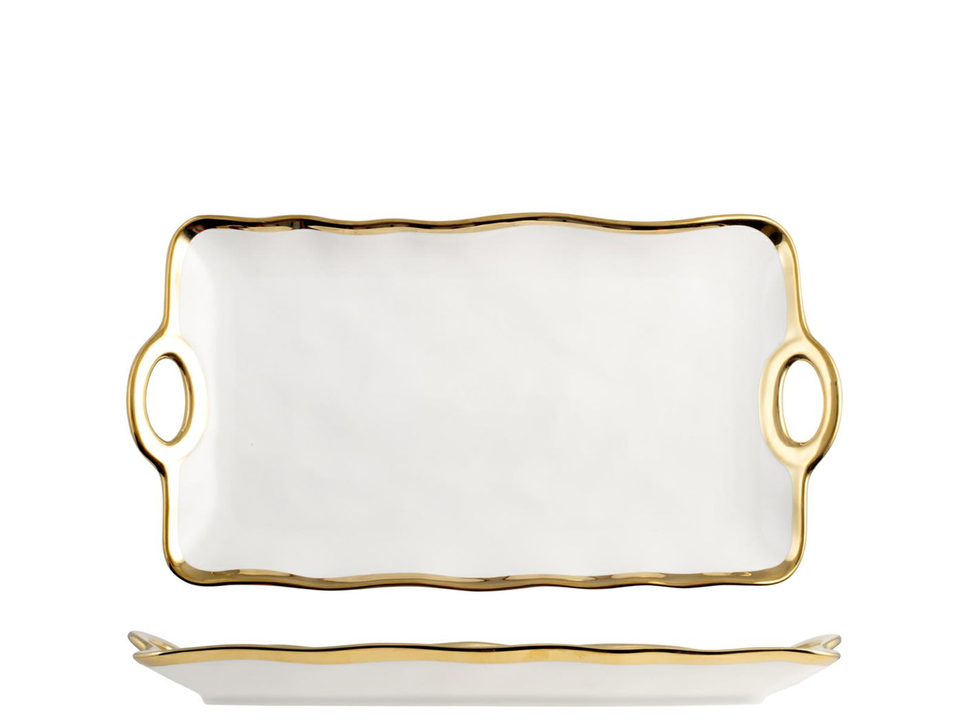 VASSOIO BIANCO BORDOORO 23,5X45CM