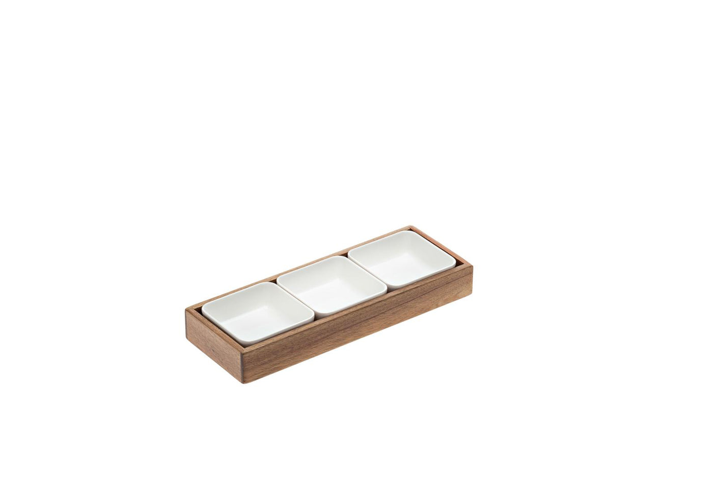 VASSOIO ACACIA CON 3CIOTOLE MELAMINA CM.31,5X11,5X4H