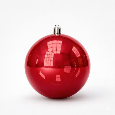 BOX 30 SFERE VETRO ROSSO PORPORA D6CM