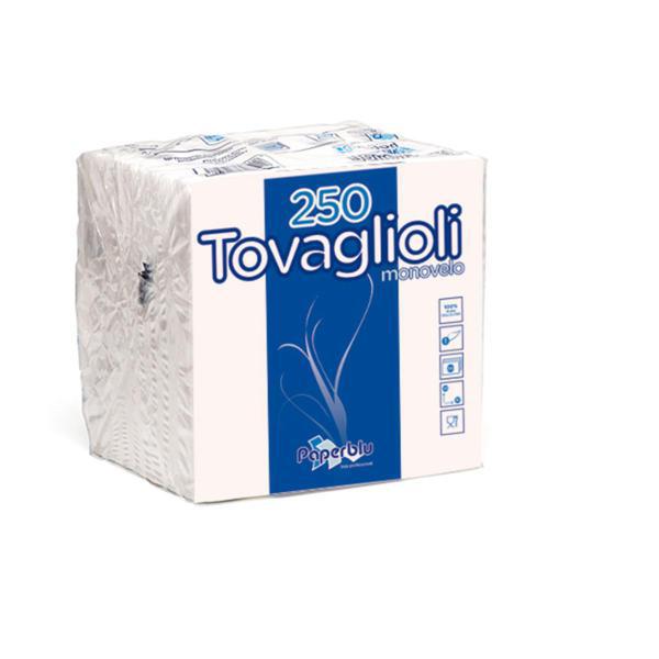 TOVAGLIOLO MONOVELO BIANCO 1V 33X33 "PAPERBLU" CF=250PZ
