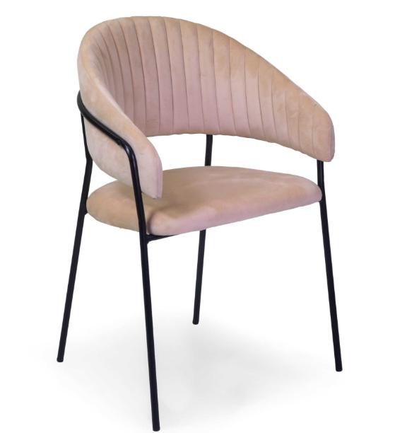 POLTRONA VELLUTO CHLOE CREMA STRUTTURA NERA 59X51H49/83.5