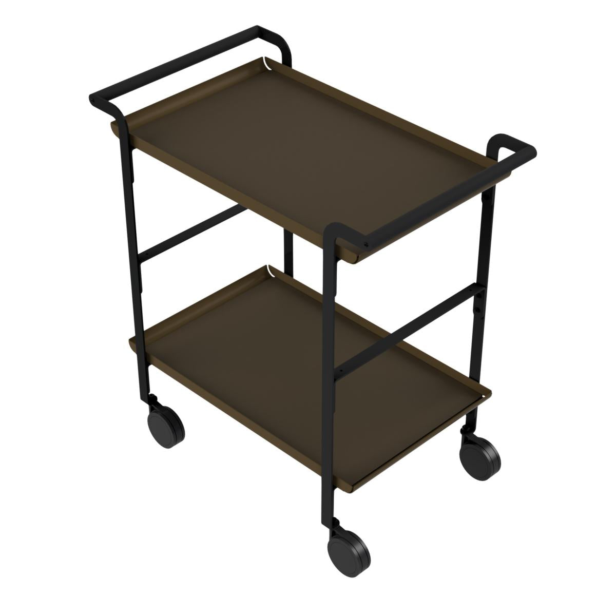 CARRELLO SERVIZIO 2 RIPIANI CORTEN RIV. ST06 MARRONE