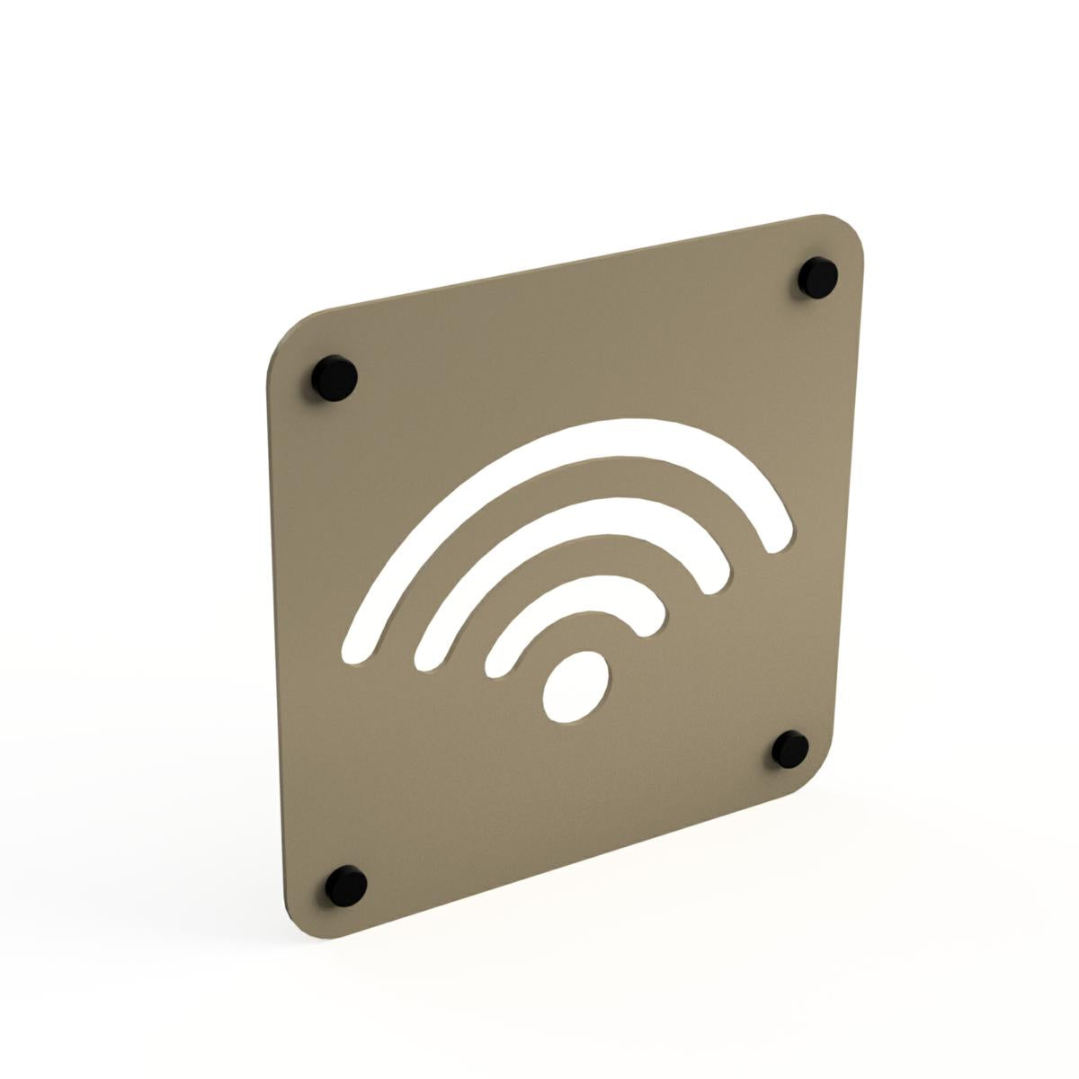 SEGNALETICA WIFI SABBIA CON DISTANZIALI 16X16CM
