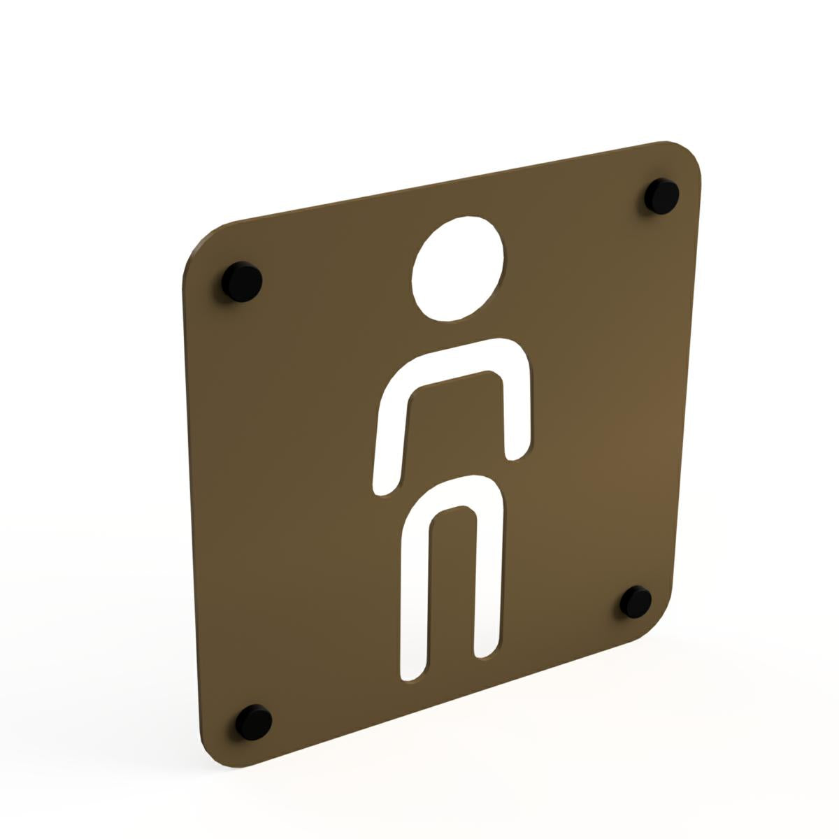 SEGNALETICA UOMO CORTEN CON DISTANZIALI 16X16CM