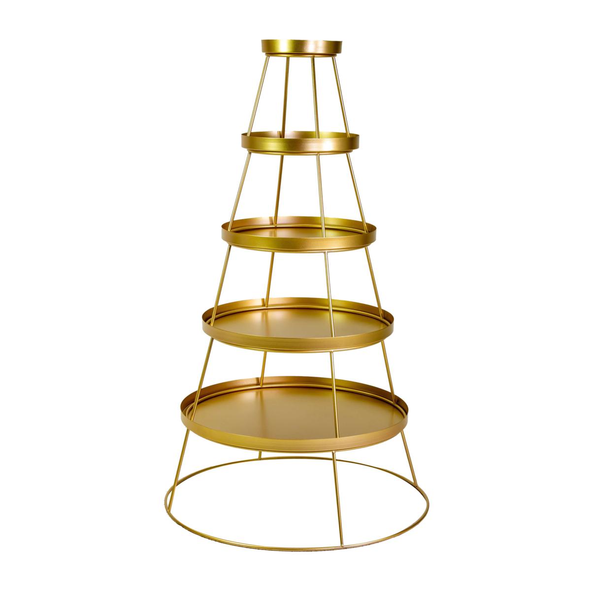 ESPOSITORE METALLO ORO 5 PIANI TONDO 70X121H