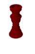 PORTACANDELE IN CERAMICA FLOCCATO ROSSO TONDO cm ø13,5h29