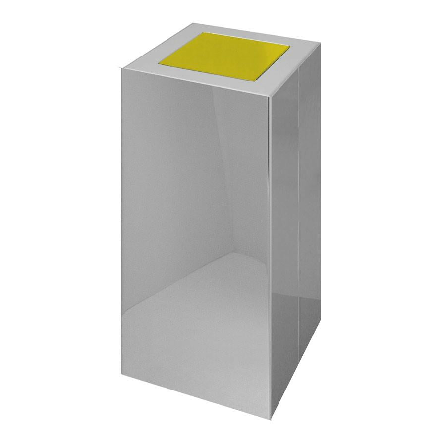 CONTENITORE RACCOLTADIFFERENZIATA INOX C/COP.GIR.GIALLO