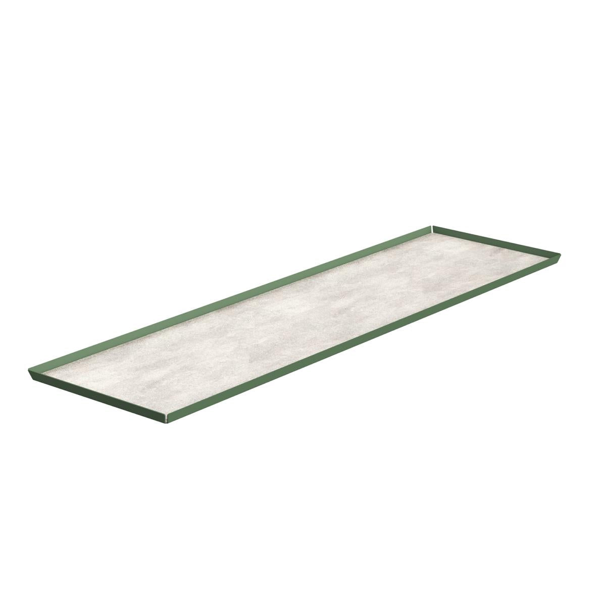 VASSOIO PASTICCERIA INOX VERN. VERDE HPL CEMENTO 10X40CM