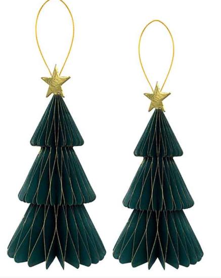 DECORAZIONE CARTA ALBERO VERDE C/STELLA CM 20/25 CF2PZ