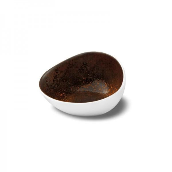 COPPETTA OBLIQUA "ESTIA" RUGGINE DIM.8X7,5 H5CM PORCELLANA