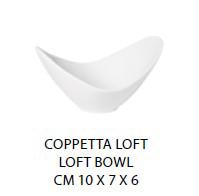 COPPETTA OVALE CM.10X7X6H PORCELLANA BIANCA