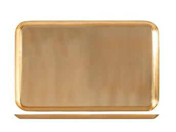 VASSOIO INOX RETT ORO 42X28CM