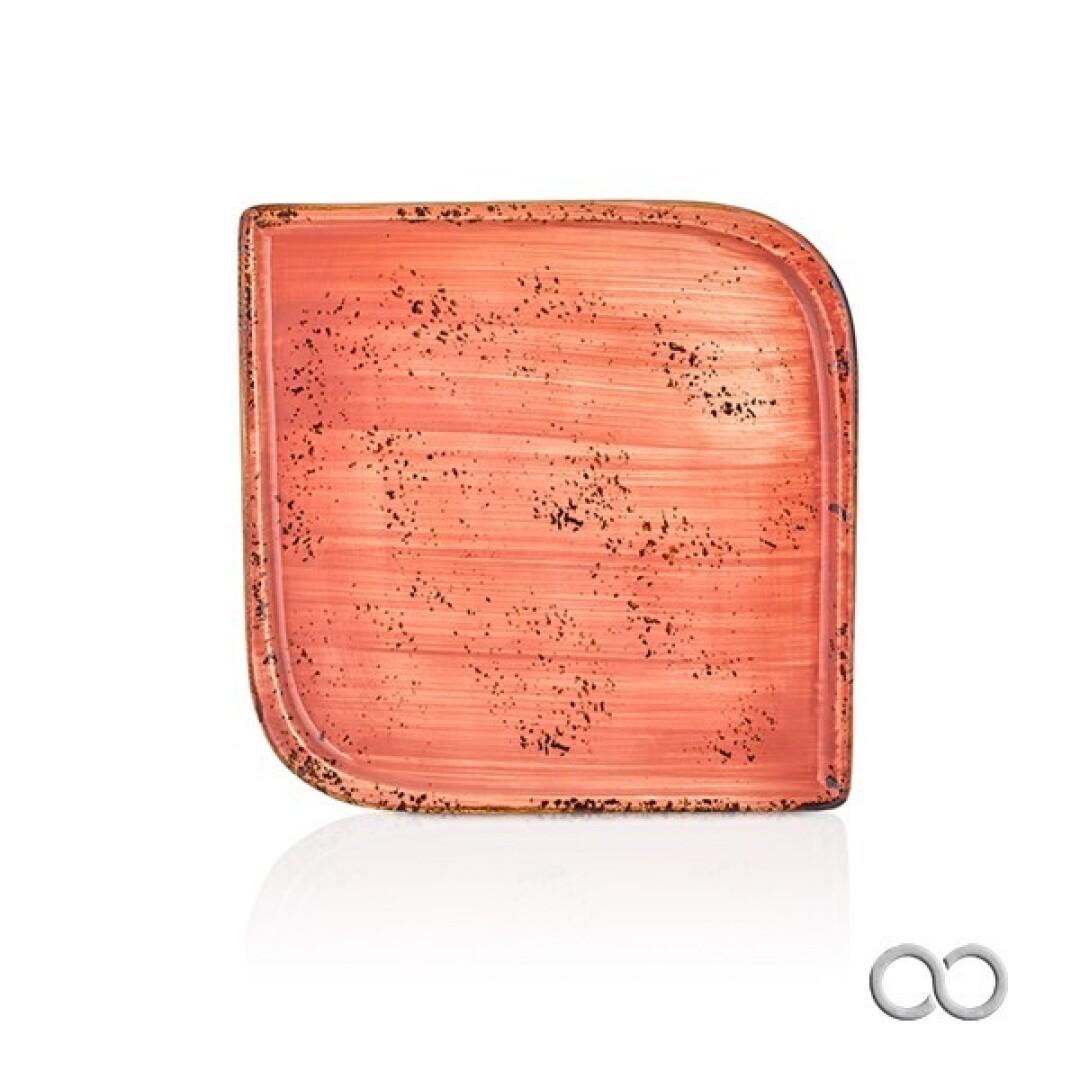 PIATTO QUADRATO LATERITE 38CM