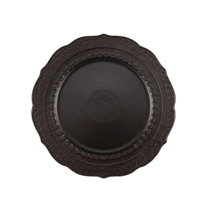 PIATTO PIANO DIAM.28H.2CM NERO SKALISTOS STONEWARE