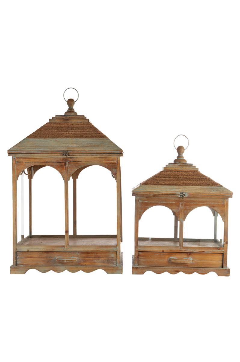 SET 2 LANTERNE LEGNO(M.G.61x46x93)