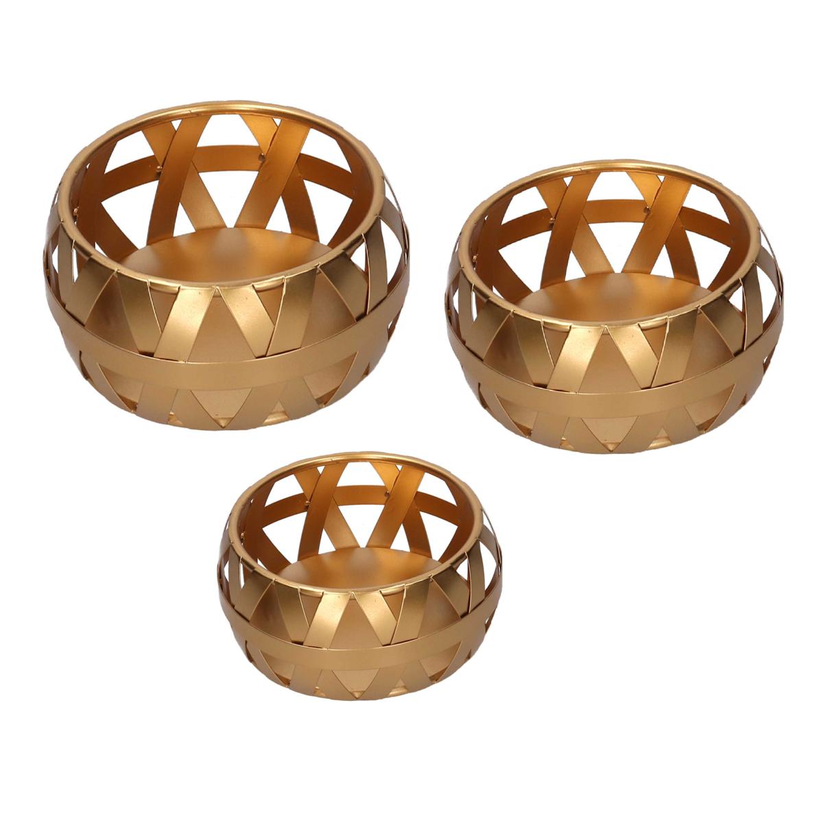 CESTA METALLO 1-3 ORO TONDO CM 38,5H14