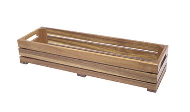 E.BUFFET ACACIA CASSETTA LISTELLO GN 2/4 H.10