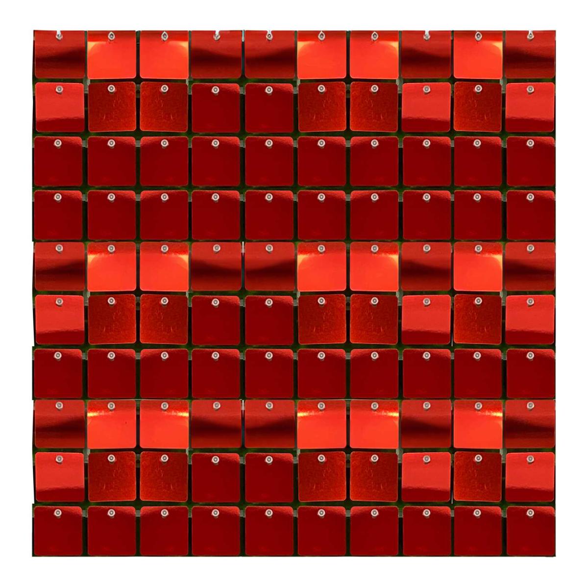 PANNELLO PLASTICA PAILLETTES ROSSO QUADRO CM30X30